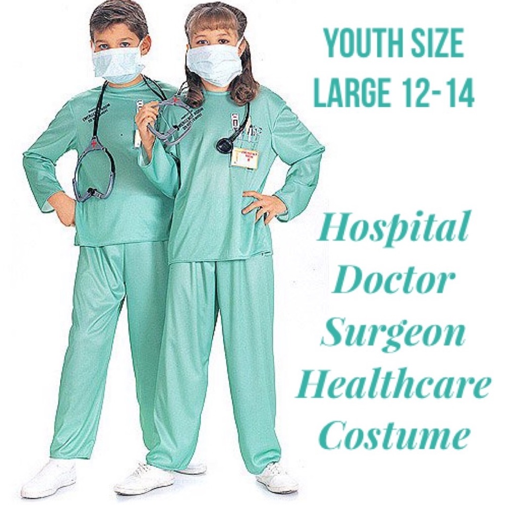 Hospital Doctor Surgeon Scrub Costume Halloween Youth Large